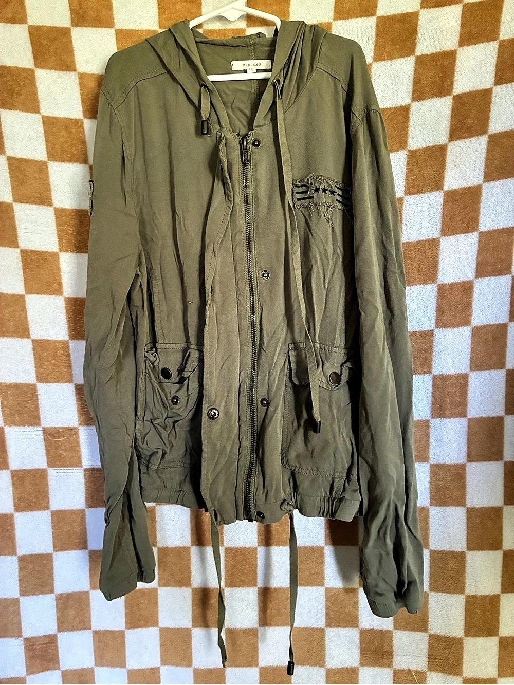 maurices Utility Jacket in Green Size Small Like New